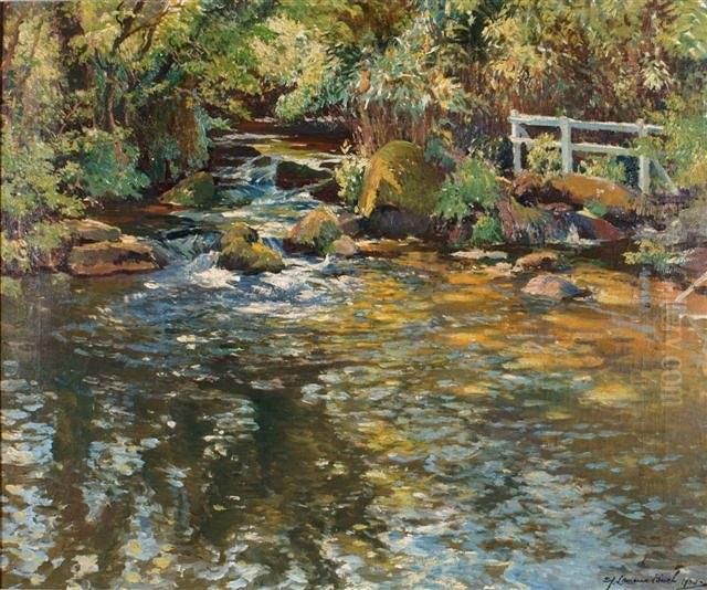 Salmon River Oil Painting by Samuel John Lamorna Birch