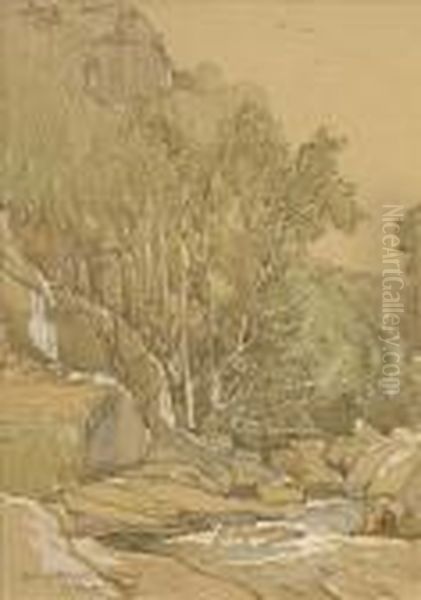 Sketch,nr Dulverton, Devonshire Oil Painting by Samuel John Lamorna Birch