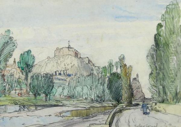 Rocher Corneil, Le Puy Oil Painting by Samuel John Lamorna Birch