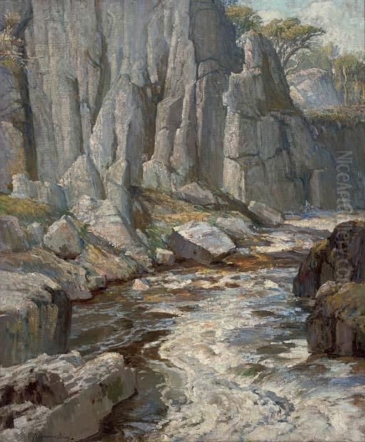 A River In Spate Oil Painting by Samuel John Lamorna Birch