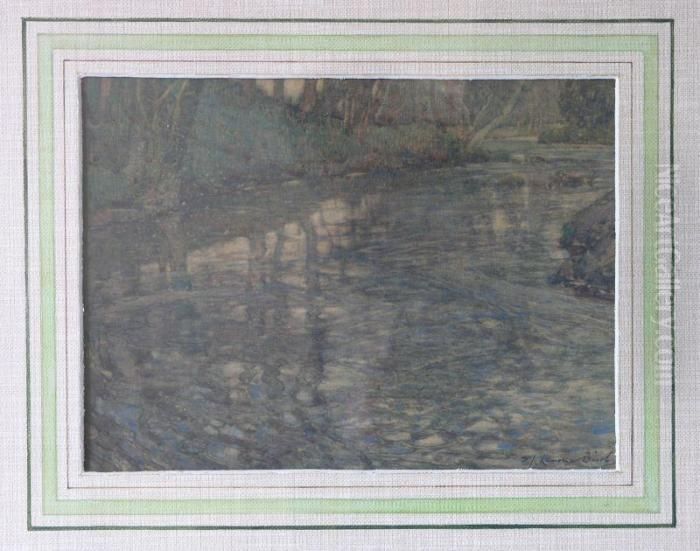 A Bend In The River, Lamorna Oil Painting by Samuel John Lamorna Birch