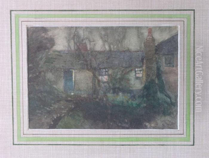 Cottage And Garden Oil Painting by Samuel John Lamorna Birch