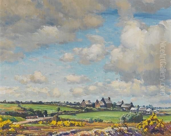 Rural Farmstead Oil Painting by Samuel John Lamorna Birch