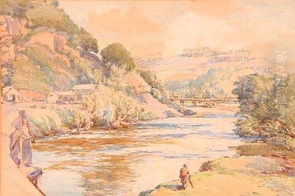 Below The Bridge Oil Painting by Samuel John Lamorna Birch