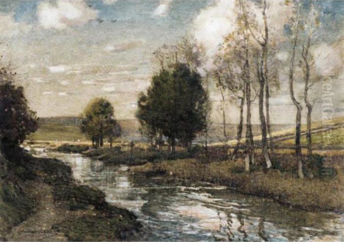 In A Western Valley Oil Painting by Samuel John Lamorna Birch