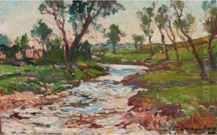 The Flooded Beck Oil Painting by Samuel John Lamorna Birch