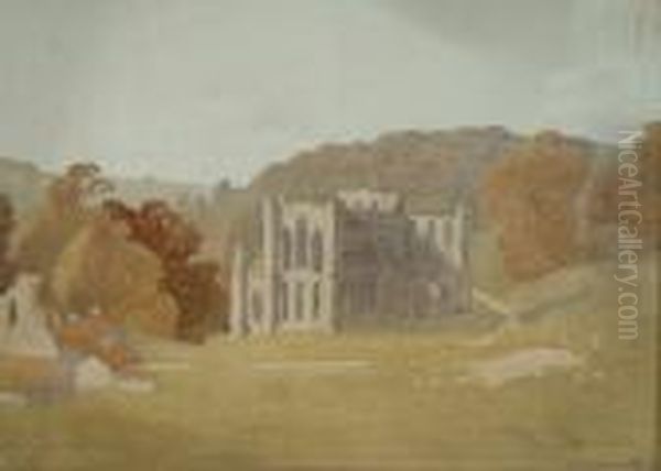 Rievaulx Abbey Oil Painting by Samuel John Lamorna Birch
