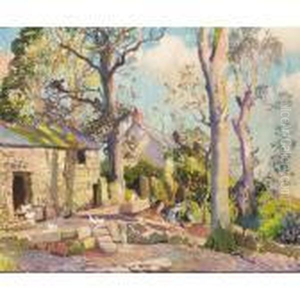 Hoskings Barn Oil Painting by Samuel John Lamorna Birch