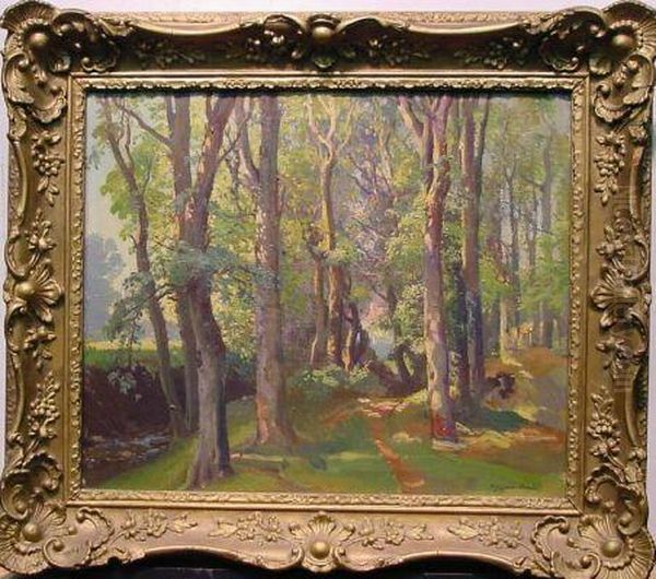 Wooded Landscape Oil Painting by Samuel John Lamorna Birch
