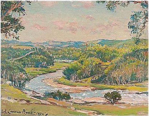 Tweeds Fair River At Peebles Oil Painting by Samuel John Lamorna Birch
