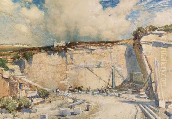 The Quarry, Lamorna Oil Painting by Samuel John Lamorna Birch