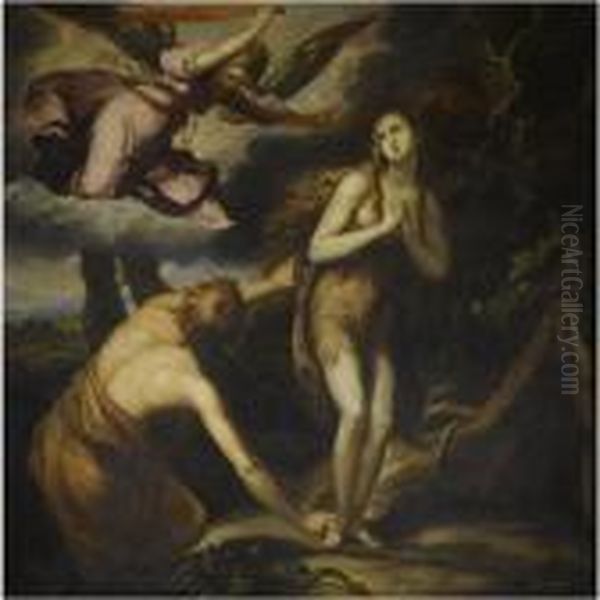 The Expulsion Of Adam And Eve Oil Painting by Abraham Bloemaert