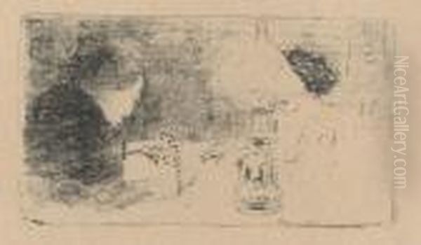 La Partie De Cartes Sous La Lampe Oil Painting by Pierre Bonnard