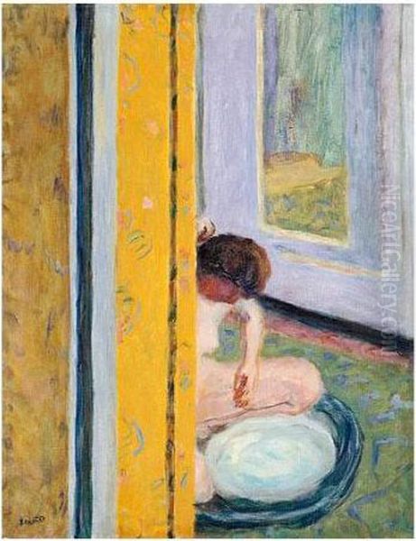 Nu Accroupi Au Tub Oil Painting by Pierre Bonnard