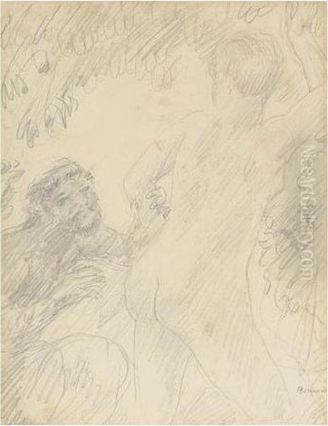 Faune Saisissant Une Nymphe Oil Painting by Pierre Bonnard