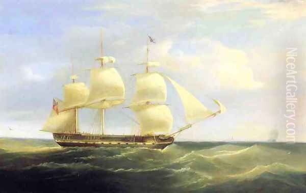 British Sailing Ship Oil Painting by William Huggins