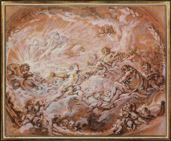Venus Montrant La Pomme De Son Triomphe Aux Dieux De L'olympe Oil Painting by Francois Boucher