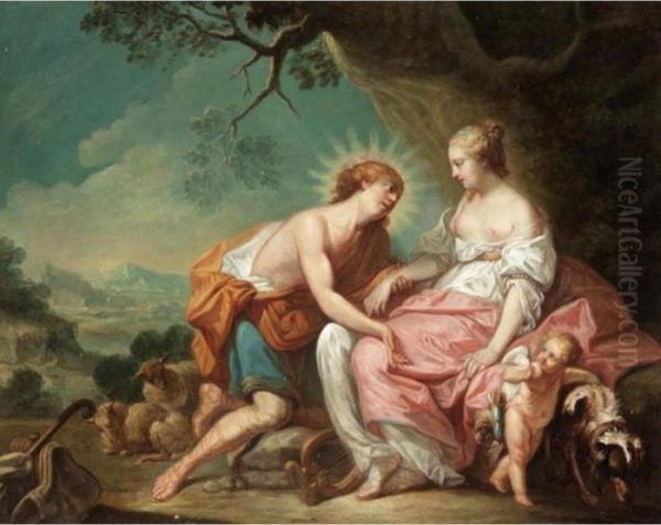 Apollo And The Cumean Sibyl Oil Painting by Francois Boucher
