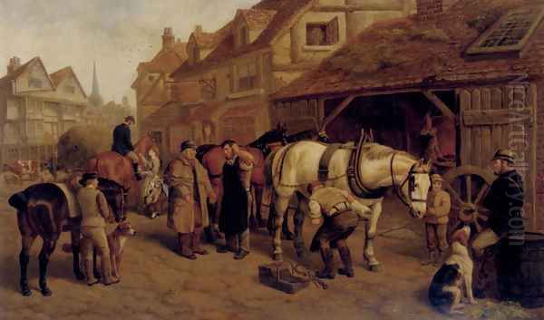 The Farrier Oil Painting by Edward Benjamin Herberte