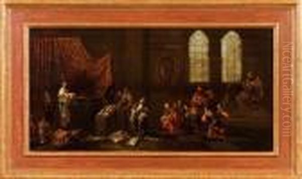 Re Davide Suona L'arpa Oil Painting by Leonaert Bramer