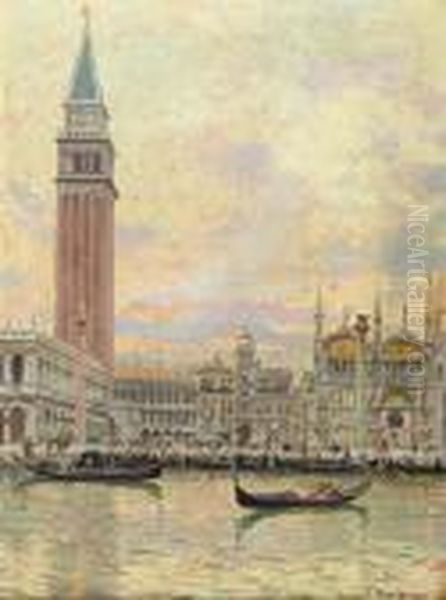 St Mark's Square. Oil Painting by Carlo Brancaccio