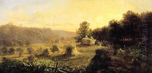 Harvest Scene Oil Painting by Thomas Hiram Hotchkiss