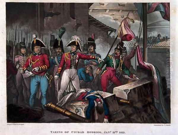 Taking of Ciudad Rodrigo on 19th January 1812 Oil Painting by William Heath