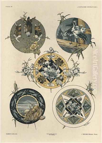 Circles plate 42 from Fantaisies decoratives Oil Painting by Jules Auguste Habert-Dys