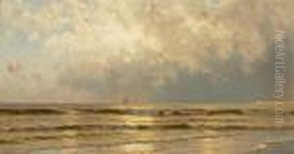 Coastal Scene With Lighthouse Oil Painting by Alfred Thompson Bricher