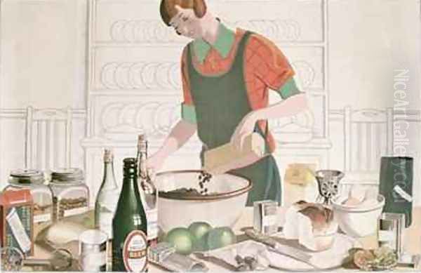 The Christmas Pudding Oil Painting by Florence Harrison