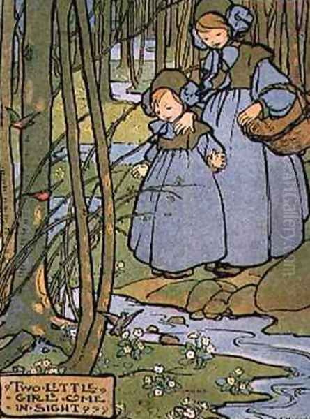 Two Little Girls Came in Sight Oil Painting by Florence Harrison