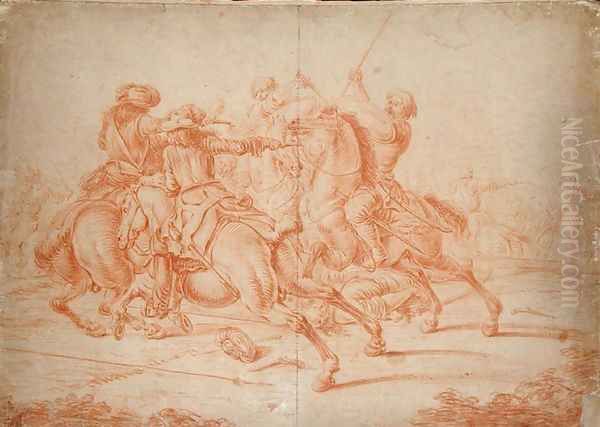 Battle Piece Oil Painting by Jan van Huchtenburg