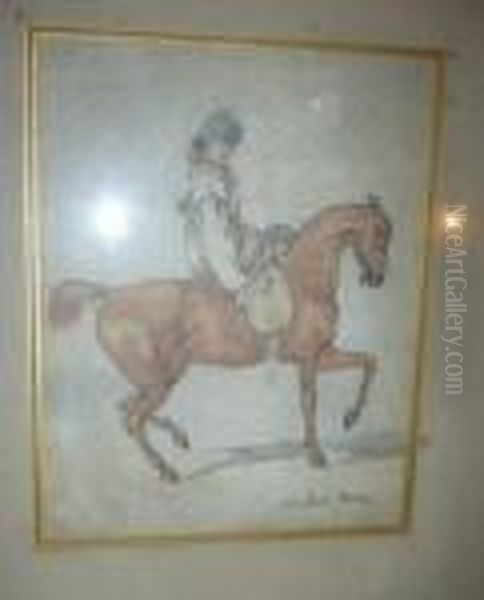 Ecuyere. Oil Painting by John Lewis Brown