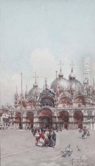 Battesimo A San Marco Oil Painting by Emanuele Brugnoli