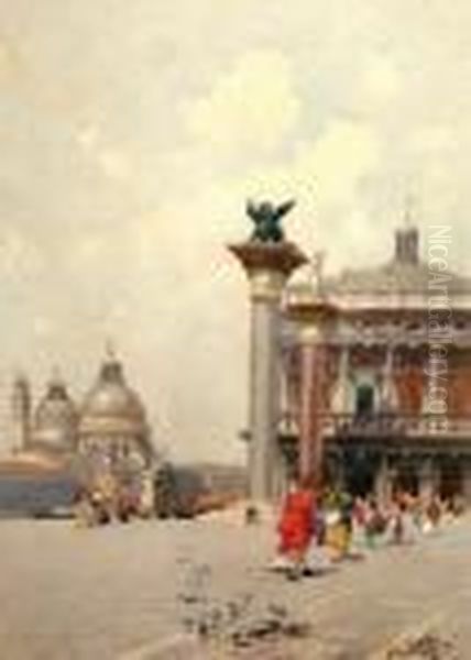 The Piazetta Oil Painting by Emanuele Brugnoli