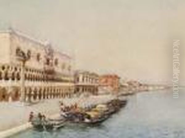 Venezia Oil Painting by Emanuele Brugnoli