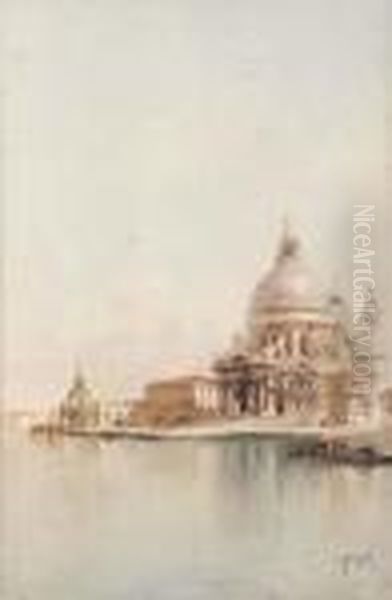 Venezia, Verso La Salute Oil Painting by Emanuele Brugnoli