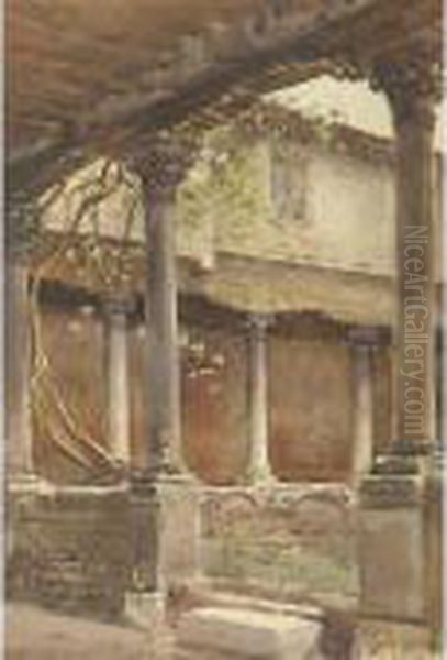 Chiostro Oil Painting by Emanuele Brugnoli