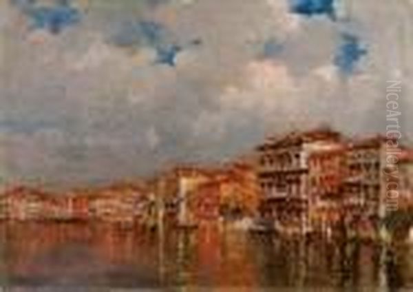 Canal Grande Oil Painting by Emanuele Brugnoli