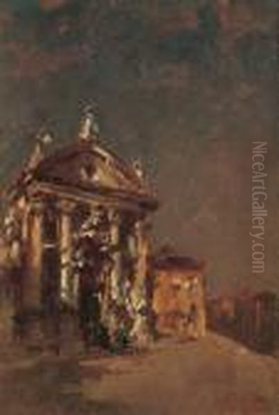 San Stae A Venezia Oil Painting by Emanuele Brugnoli