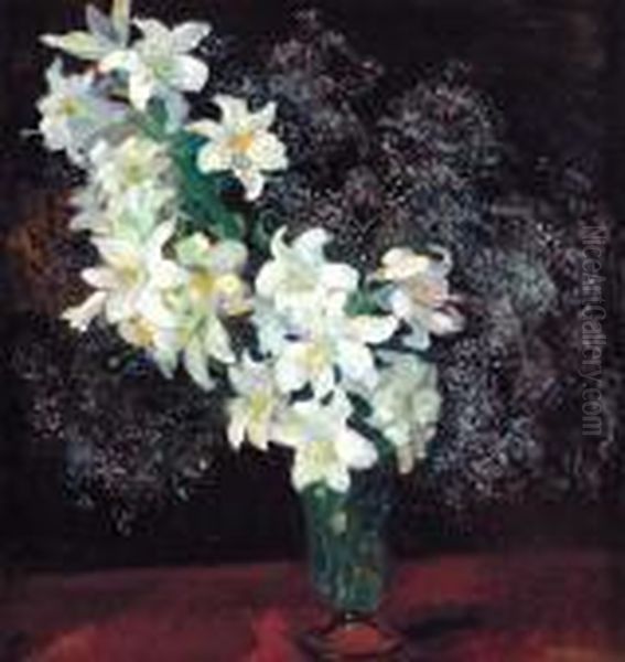 Vaso Con Fiori Oil Painting by Anselmo Bucci
