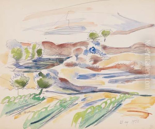 Paesaggio Oil Painting by Anselmo Bucci