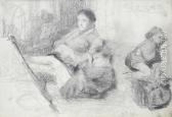 Siesta Oil Painting by Anselmo Bucci