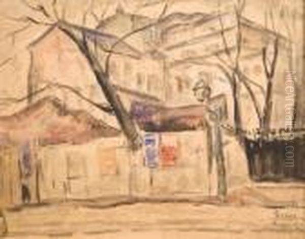 Prague Oil Painting by Anselmo Bucci