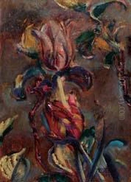 Studio Di Tulipani - 1939 Oil Painting by Anselmo Bucci