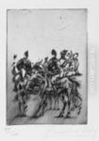 Cavalerie 1919 Oil Painting by Anselmo Bucci