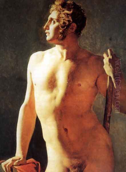 Study of a Male Nude Oil Painting by Jean Auguste Dominique Ingres