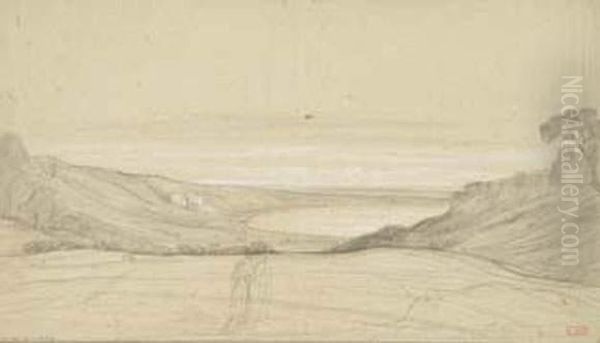 Paysage D'italie, 22 Mai 1837 Oil Painting by Nicolas Louis Cabat