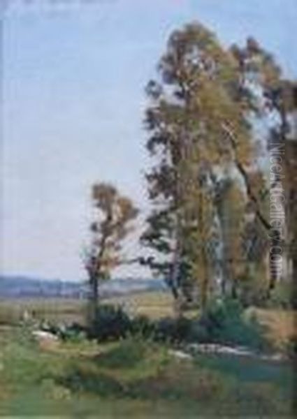 Paysage Aux Environs De Barbizon Oil Painting by Louis Alexandre Cabie