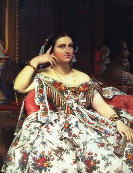 Ines Moitessier Oil Painting by Jean Auguste Dominique Ingres